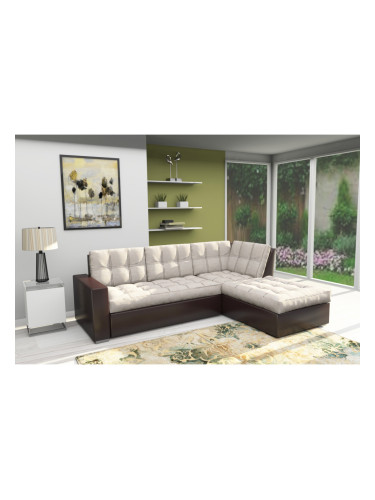 Ъглов диван Monaco-dst, венге и светло бежово