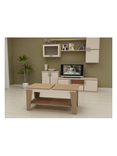 Холна маса Renata-dst, дъб амбер и бяло