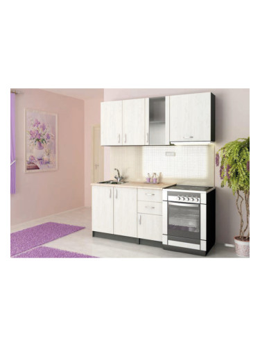 Кухня K 3-dst, антрацид и бял дъб