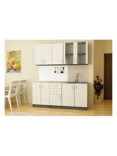 Кухня K 4-dst, антрацид и бял дъб