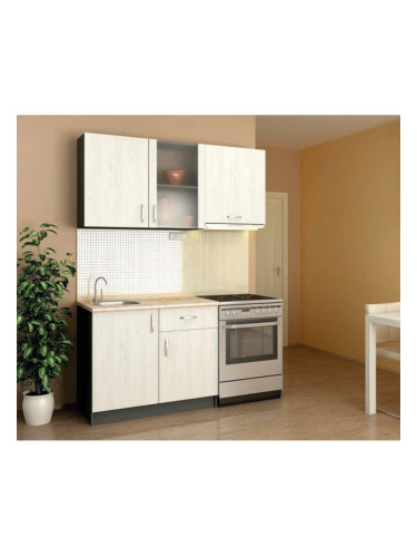 Кухня K 1-dst, антрацид и бял дъб