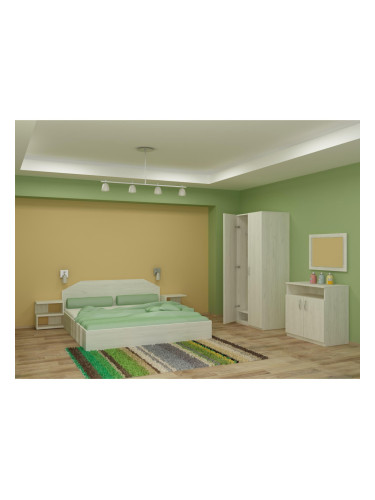 Спален комплект за матрак 164/190 Moni-dst, бял дъб 