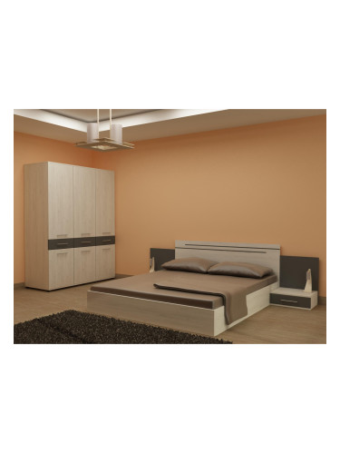 Спален комплект за матрак 164/190 Kiara-dst, бял дъб