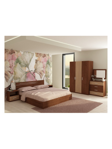 Спален комплект за матрак 164/190 Marina-dst, венге и дъб амбер