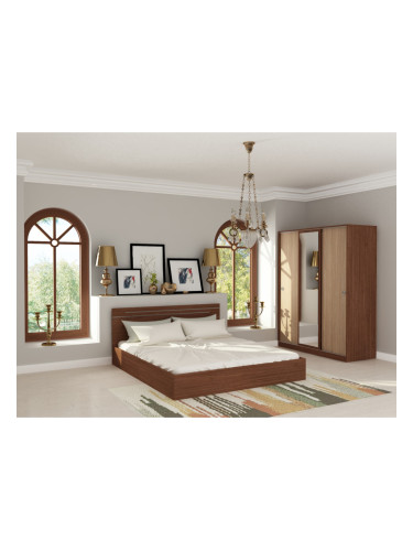 Спален комплект за матрак 164/190 Velina-dst, венге и дъб амбер