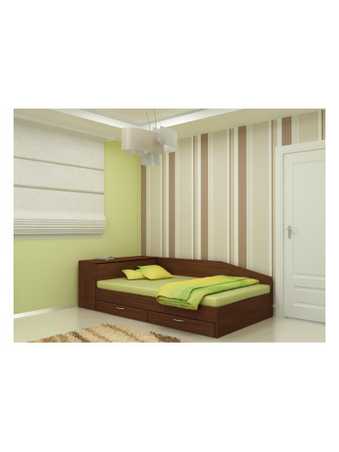 Легло за матрак с чекмеджета 120/190 Prista-dst, венге