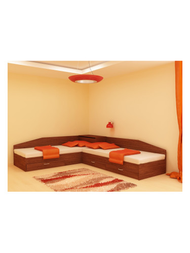 Ъглови легла с чекмеджета и матраци-dst 82/190, венге