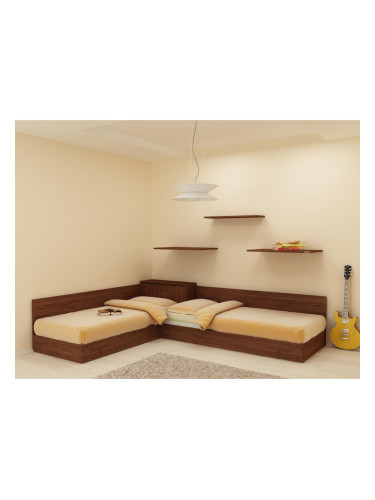 Ъглови легла с матраци-dst 82/190, венге