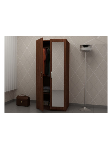 Двукрилен гардероб с огледало G 1-dst, венге