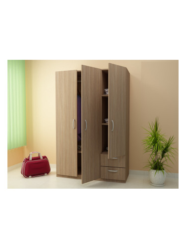 Трикрилен гардероб G 12-dst, дъб амбер