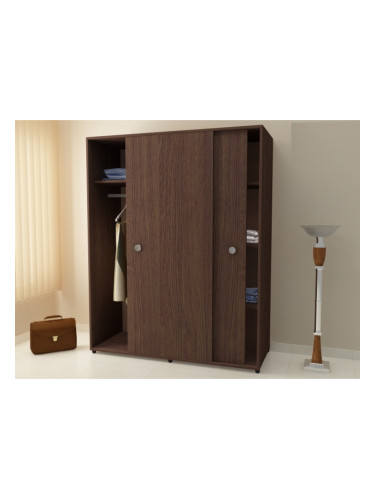 Гардероб с плъзгащи врати 120 см, G 14-dst, венге