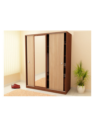 Гардероб с плъзгащи врати G 16-dst, венге и дъб амбер