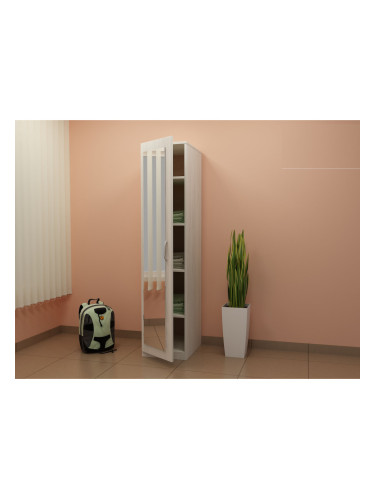 Еднокрилен гардероб с огледало G 8-dst, бял дъб