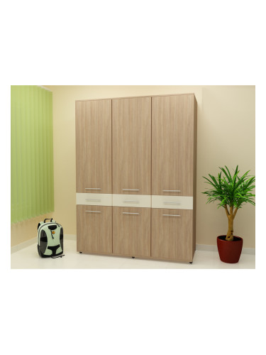 Трикрилен гардероб Kiara-dst, дъб амбер