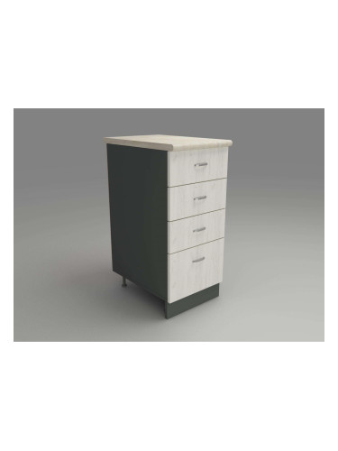 Кухненски модул MK-43 dst, 900/400/600-480, антрацид и бял дъб