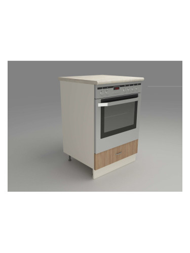 Кухненски модул MK-49 dst, 900/600/600-570, бежово и дъб амбер