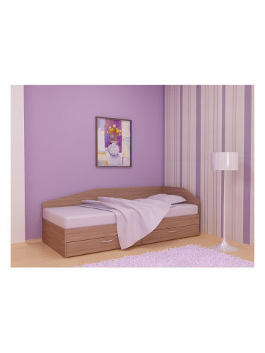 Легло за матрак 120/190 с чекмедже Krisi-dst, дъб амбер