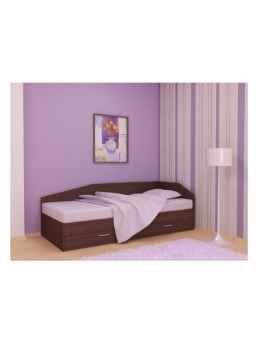 Легло за матрак 82/190 с чекмедже Krisi-dst, венге