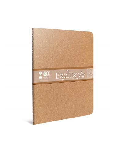 Gipta Exclusive Тетрадка 13 x 21 cm, бяла, широки редове, шита, 60 листа