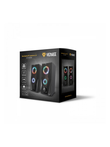 Yenkee Тонколони 2003RGB, USB 2.0, с подсветка