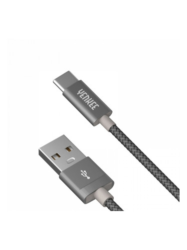 Yenkee Кабел 301 GY, USB-A Male към USB-C Male, 1 m, сив