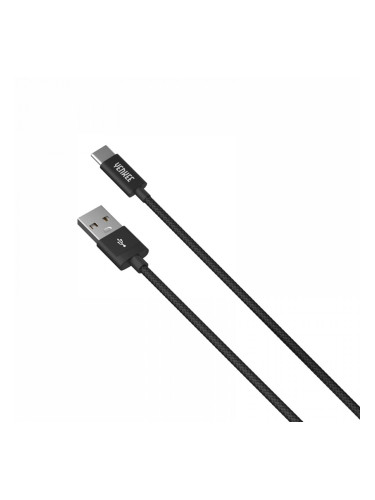 Yenkee Кабел 302 BK, USB-A Male към USB-C Male, 2 m, черен