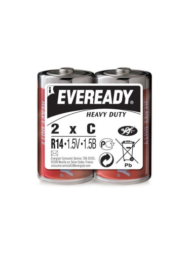 Energizer Цинкова батерия Eveready, HD, C, 1.5V, 2 броя във фолио