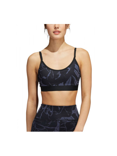 ADIDAS Light-Support Flower-Print Bra Black 