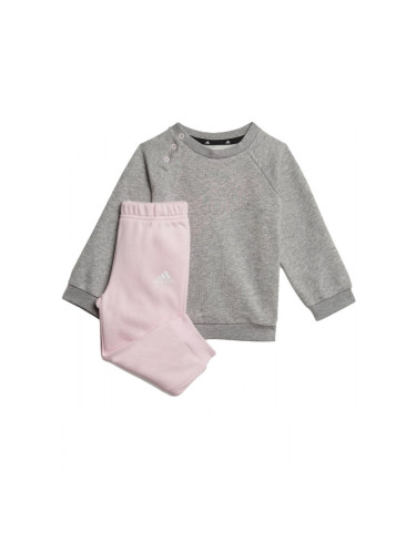 ADIDAS Sportswear Essentials Logo Crew Set Grey/Pink
