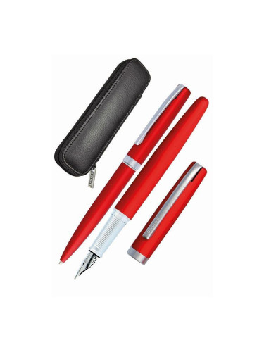 Комплект писалка и химикалка Online - Eleganza Satin Red