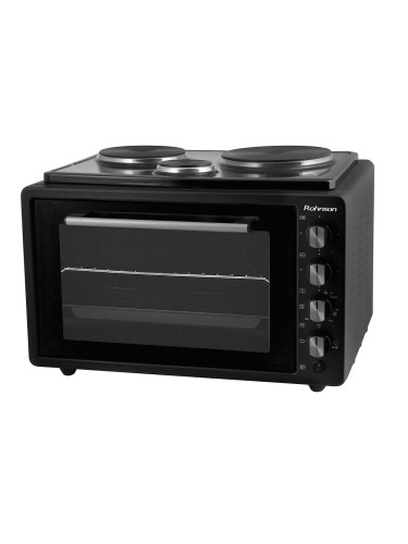 Готварска печка Мини фурна Rohnson R-2142, 1300 W, 42л обем, Cool Touch дръжка, 3 функции за готвене, Термостат, Черен