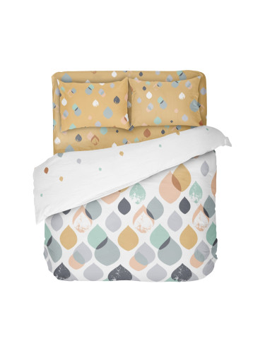 Спално Бельо в пастелни цветове Серена, двоен размер с един спален плик, 100% памук ранфорс