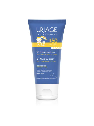 Uriage Bébé 1st Mineral Cream SPF 50+ слънцезащитен минерален крем SPF 50+ 50 мл.