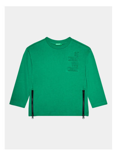 United Colors Of Benetton Блуза 34MLC10ES Зелен Regular Fit