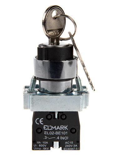 Панелен превключвател, NO, ротационен, 6A/230VAC, ф22mm, EL- BG21, ELMARK