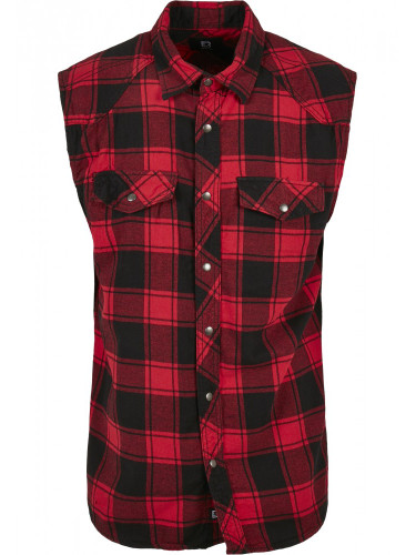 Мъжка риза без ръкави в червено каре Brandit