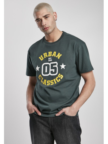Мъжка тениска в тъмнозелено Urban Classics College Print 