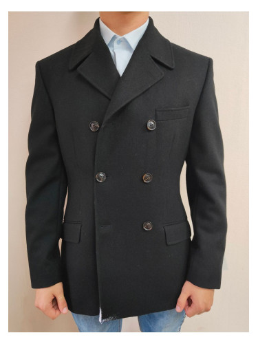 Мъжко елегантно палто в черен цвят ADAM
