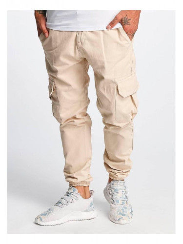 Мъжки карго панталони в бежов цвят DEF Kindou