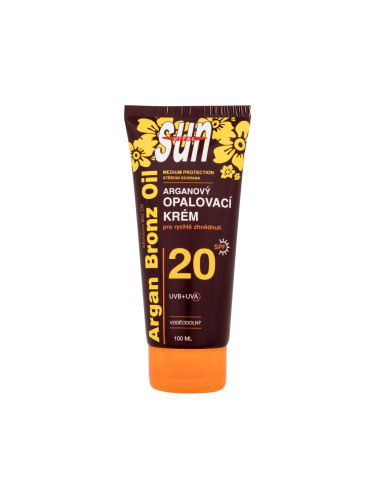 Vivaco Sun Argan Bronz Oil Tanning Cream SPF20 Слънцезащитна козметика за тяло 100 ml