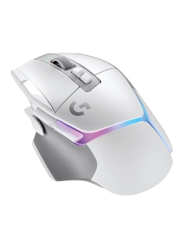 Мишка Logitech G502 X Plus, оптична (25 600 dpi), безжична, USB, бяла, гейминг