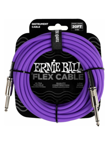 Ernie Ball Flex Instrument Cable Straight/Straight Лилав 6 m Директен - Директен