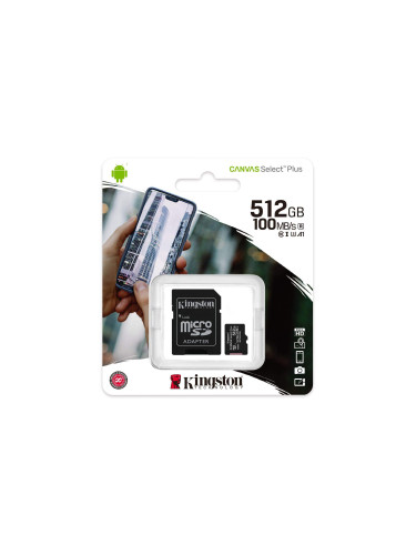 Карта памет Kingston Canvas Select Plus microSDXC 512GB, Class 10 UHS-I