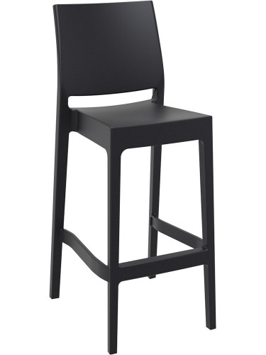 Бар стол 45/51/108см - полипропилен, фибро стъкло, черен