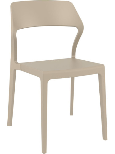 Пластмасов градински стол 52/56/83см - полипропилен с фибро стъкло, бежов