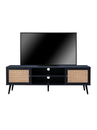 ТВ шкаф цвят черен-натурал