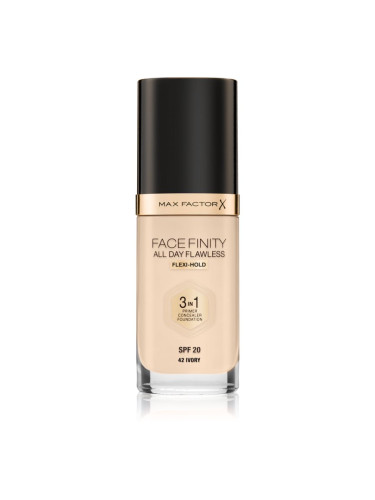 Max Factor Facefinity All Day Flawless дълготраен фон дьо тен SPF 20 цвят 42 Ivory 30 мл.