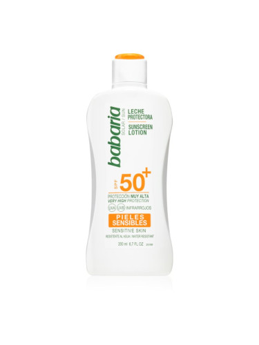 Babaria Sun Sensitive слънцезащитно мляко за чувствителна кожа SPF 50+ 200 мл.