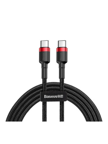 Кабел Baseus Cafule USB-C to USB-C Cable (CATKLF-H91), от USB C(м) към USB C(м), 2m, 60W, черен