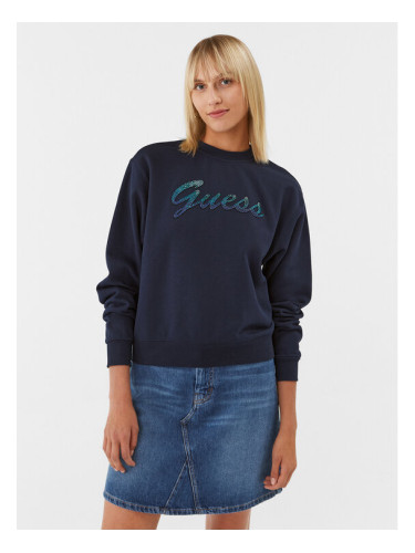 Guess Суитшърт W3BQ12 KBKM0 Тъмносин Regular Fit